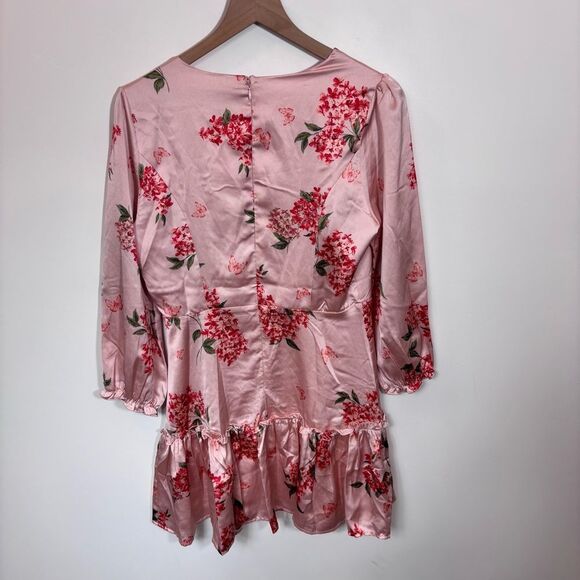 Sugarlips Bonitas Mariko Surplice Mini Dress NEW Size Medium BLUSH-CORAL - Picture 11 of 16